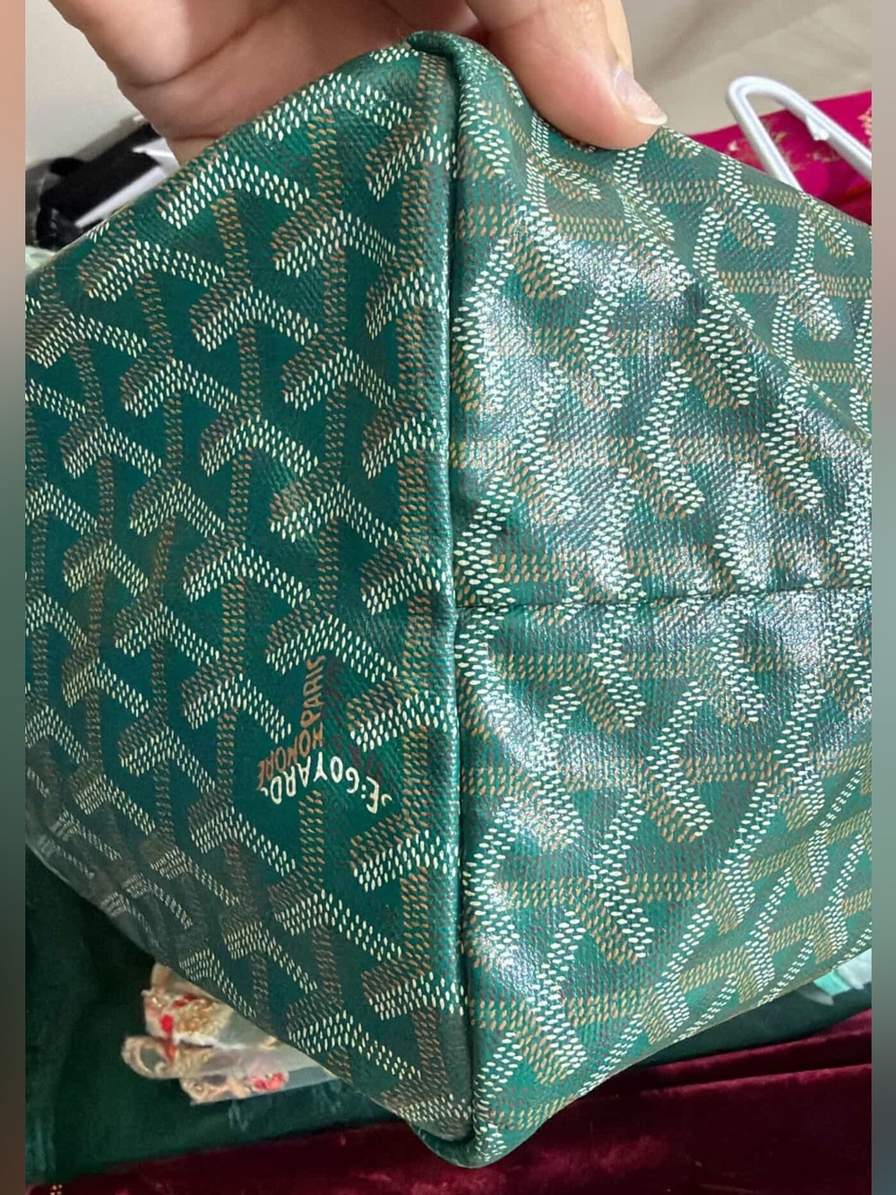 Goyard St. Louis Tote Green - Picture 12 of 14